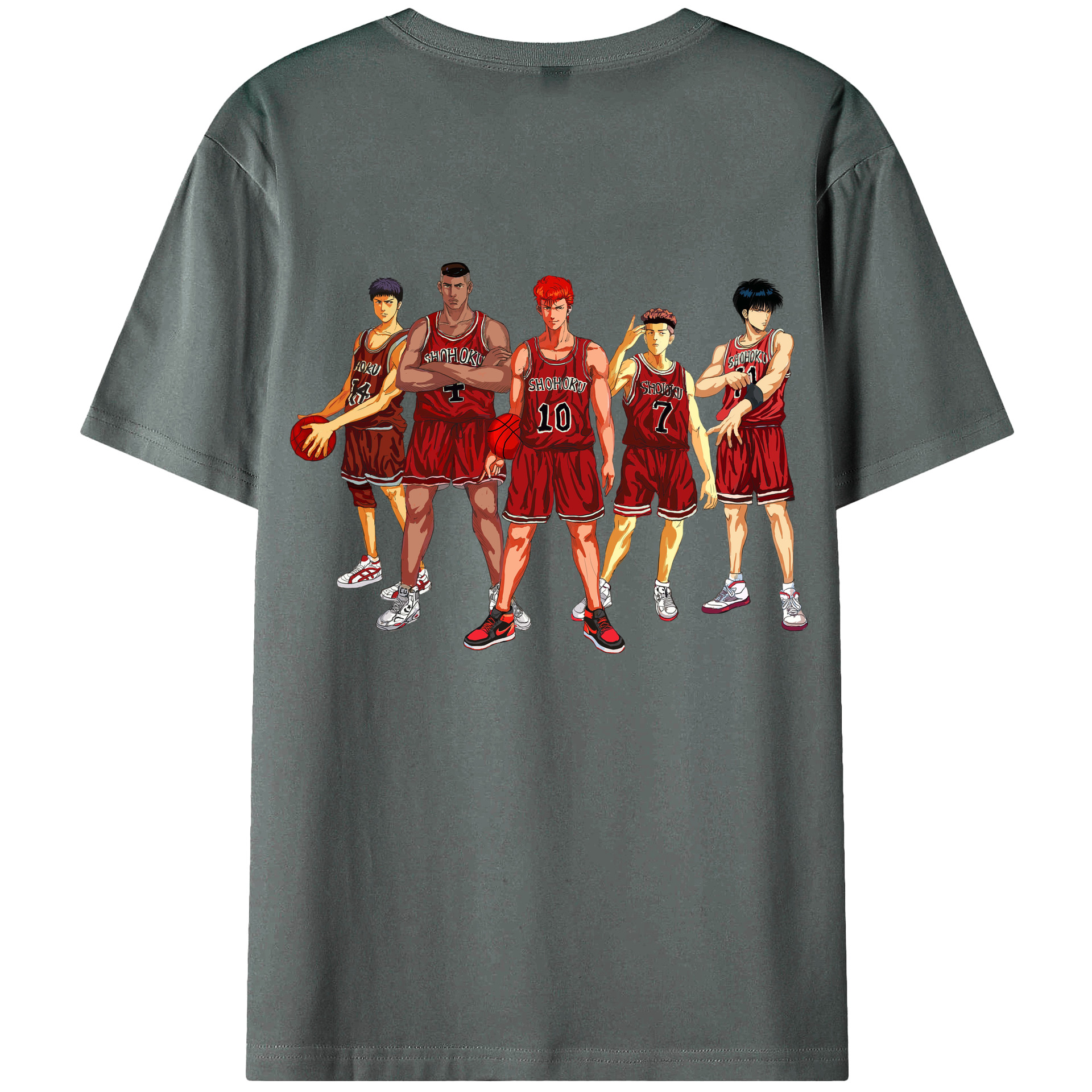 （画像用） SLAM DUNK／スラムダンク 綿100％ メンズ半袖Tシャツ（バックプリント） 通気性